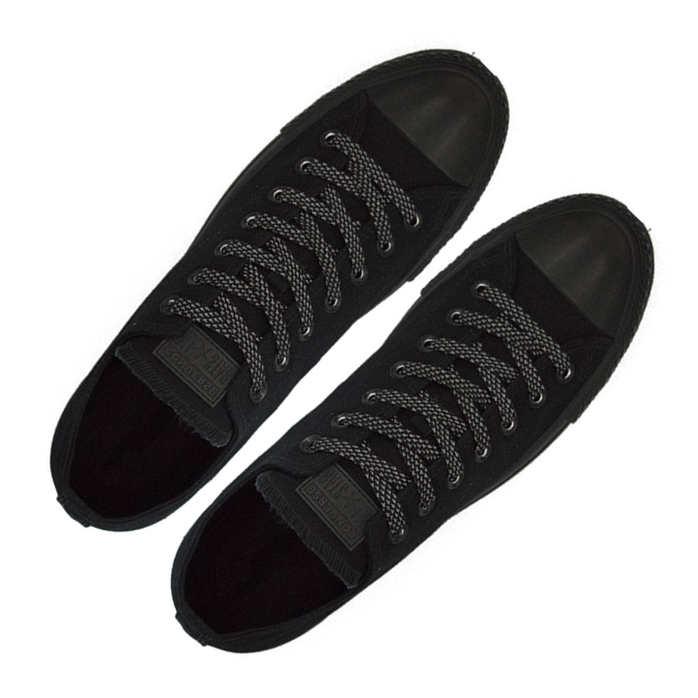 Reflective Shoelaces Flat Black 120 cm