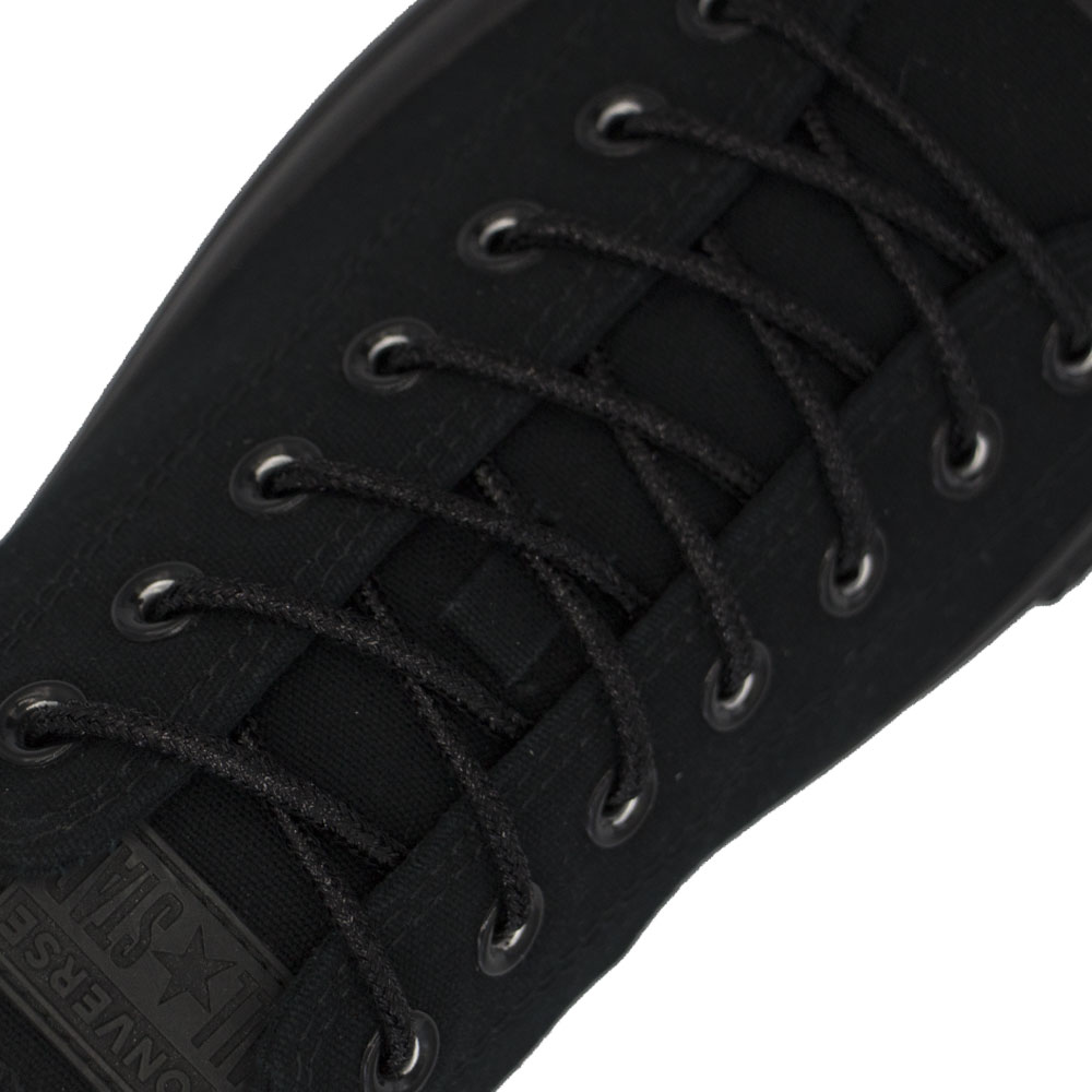 Black Round Glitter Shoelaces