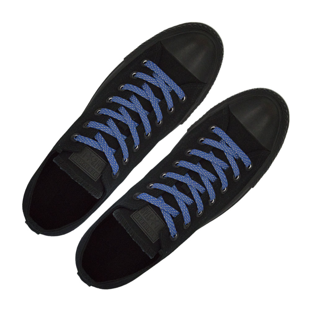 Reflective Shoelaces Flat Blue 120 cm