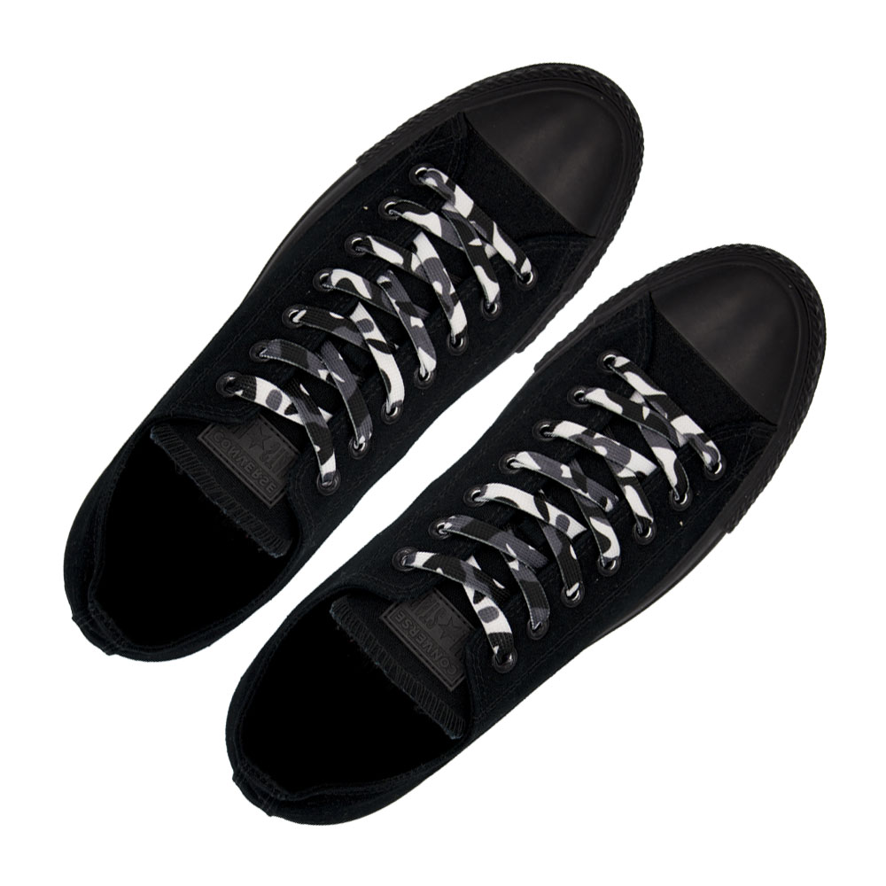 Black Camouflage Shoelace - Flat Length 140cm Width 1cm