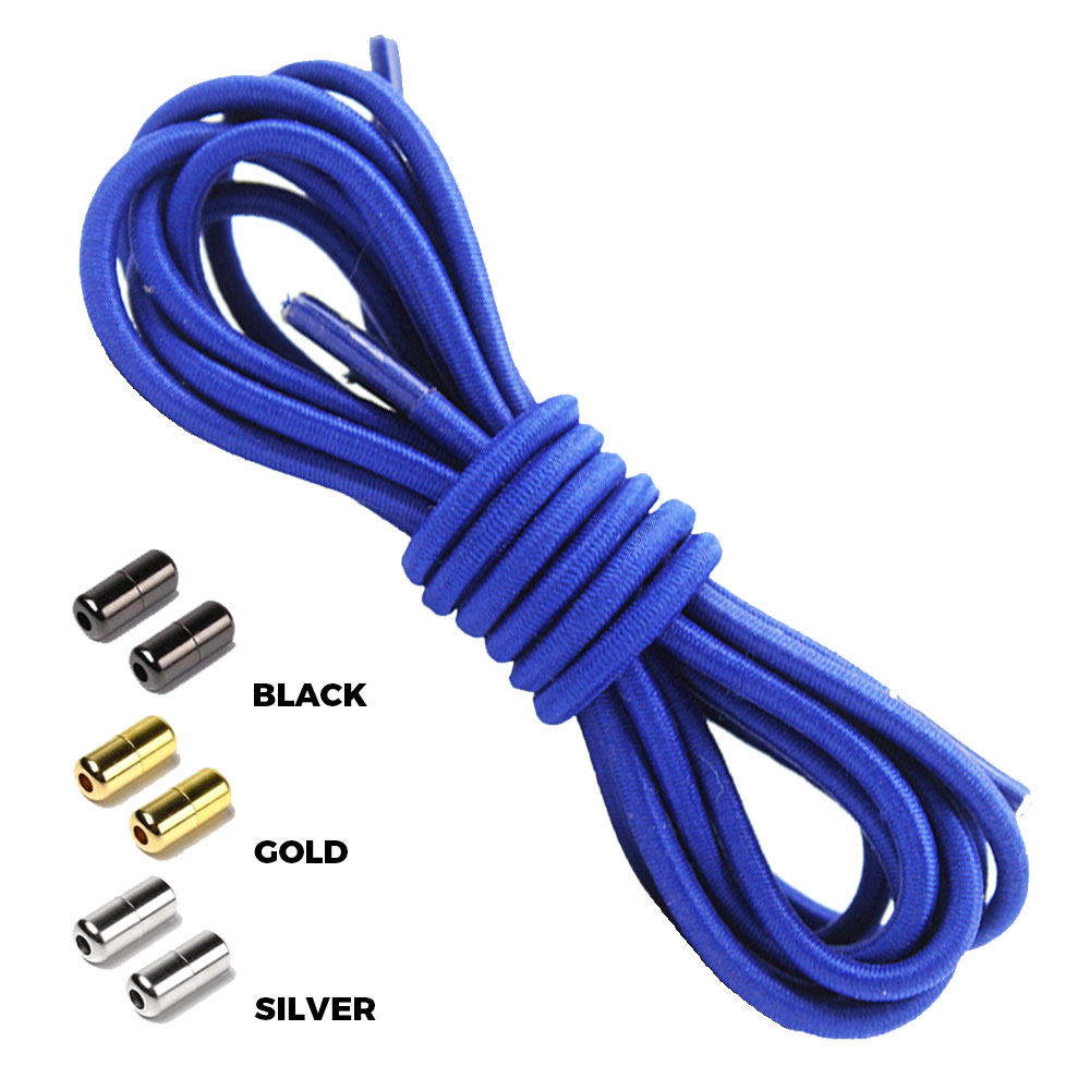 Dark Blue Round Elastic Shoelaces Capsule Lock