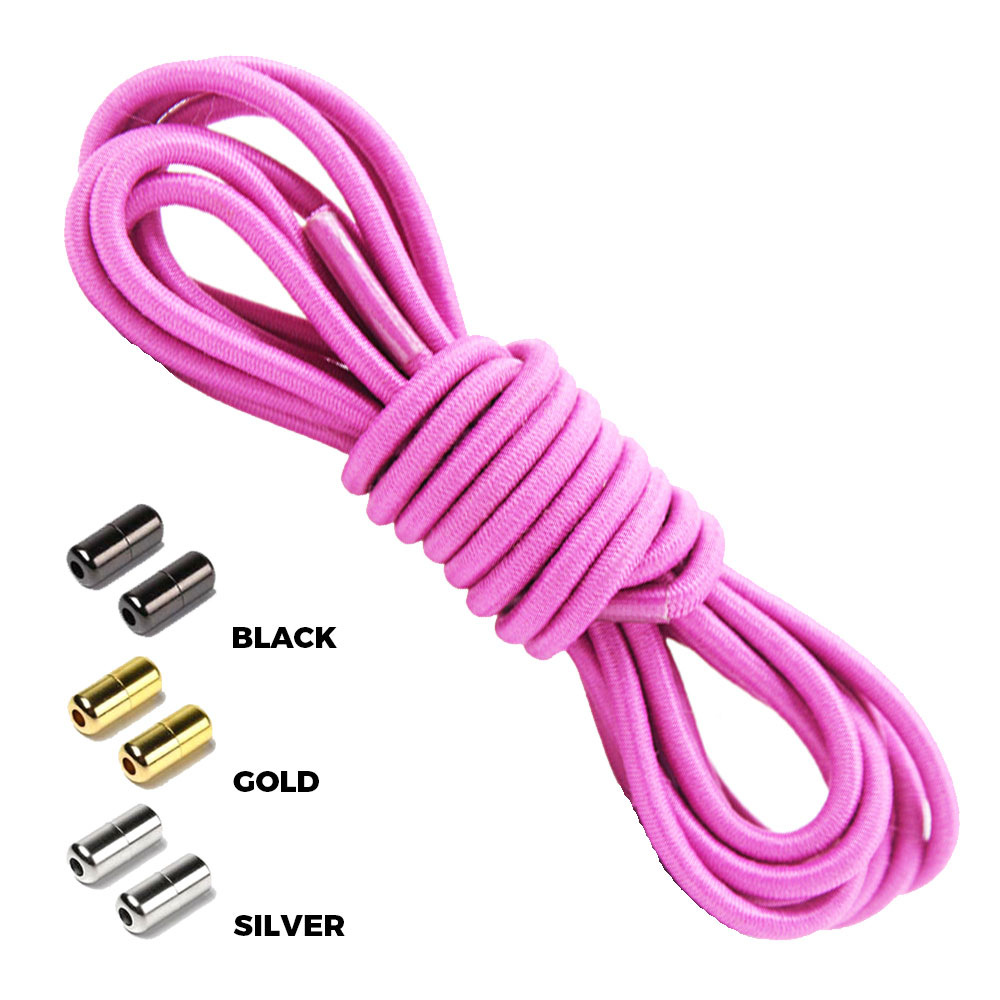 Fuchsia Round Elastic Shoelaces Capsule Lock