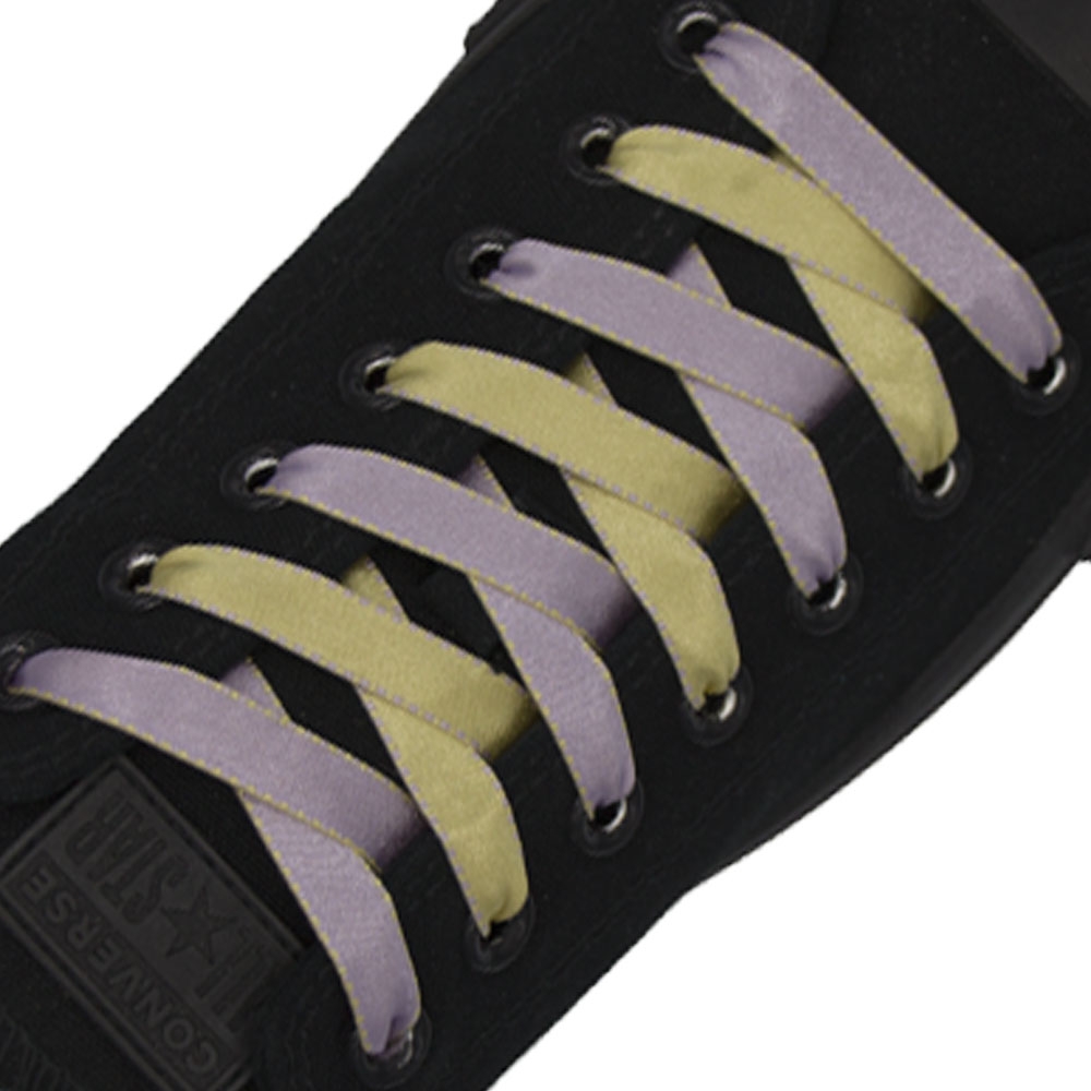 Satin Ribbon Shoelaces Two Tone - Pink Gold 1cm Width