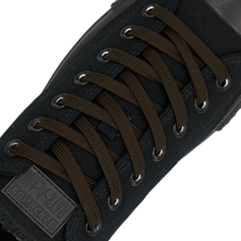 Polyester Shoelace Flat - Dark Brown Length 80cm Width 1cm