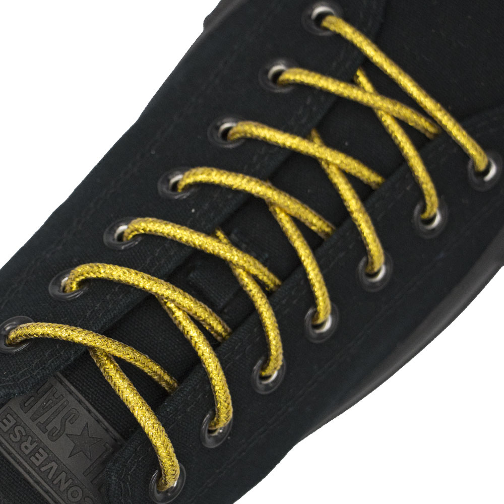 Dark Gold Round Glitter Shoelaces