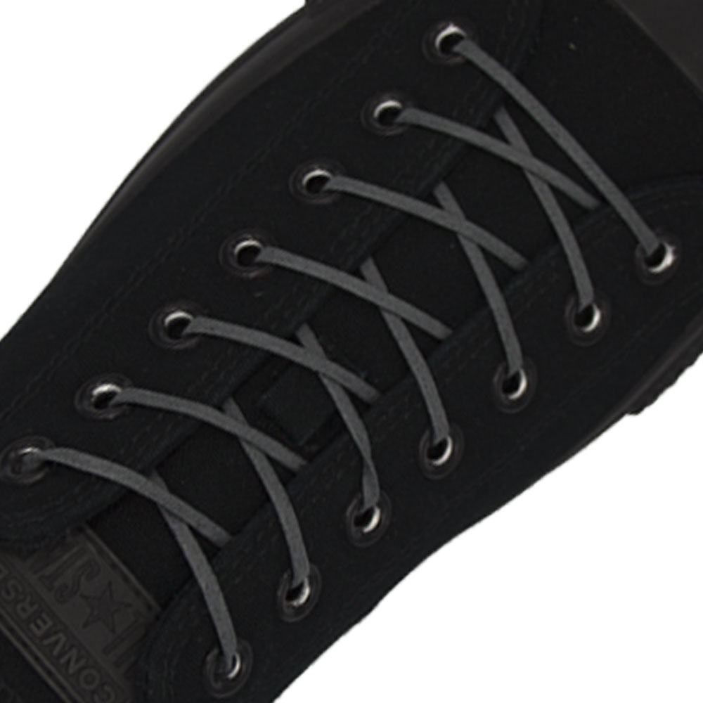 Dark Grey Wax Shoelace Flat - 3mm