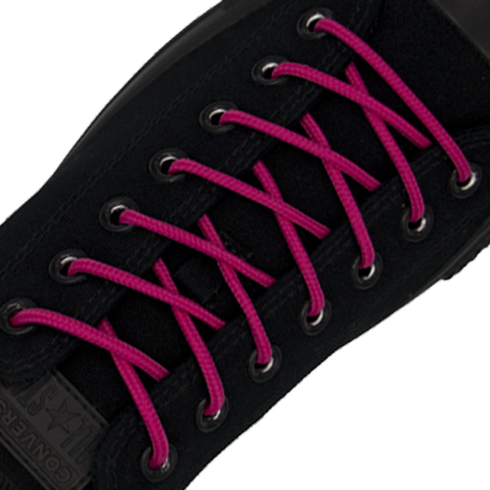 Polyester Shoelace Round - Dark Pink Length 80cm Diameter 4mm