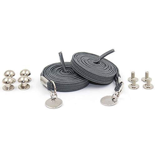 Dark Grey Loop Flat Elastic No Tie Shoelaces