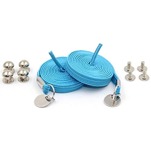 Sky Blue Loop Flat Elastic No Tie Shoelaces