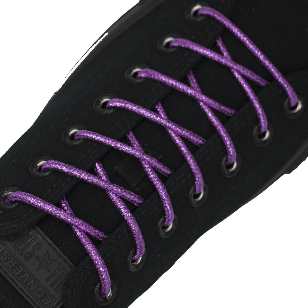 Fuchsia Round Glitter Shoelaces