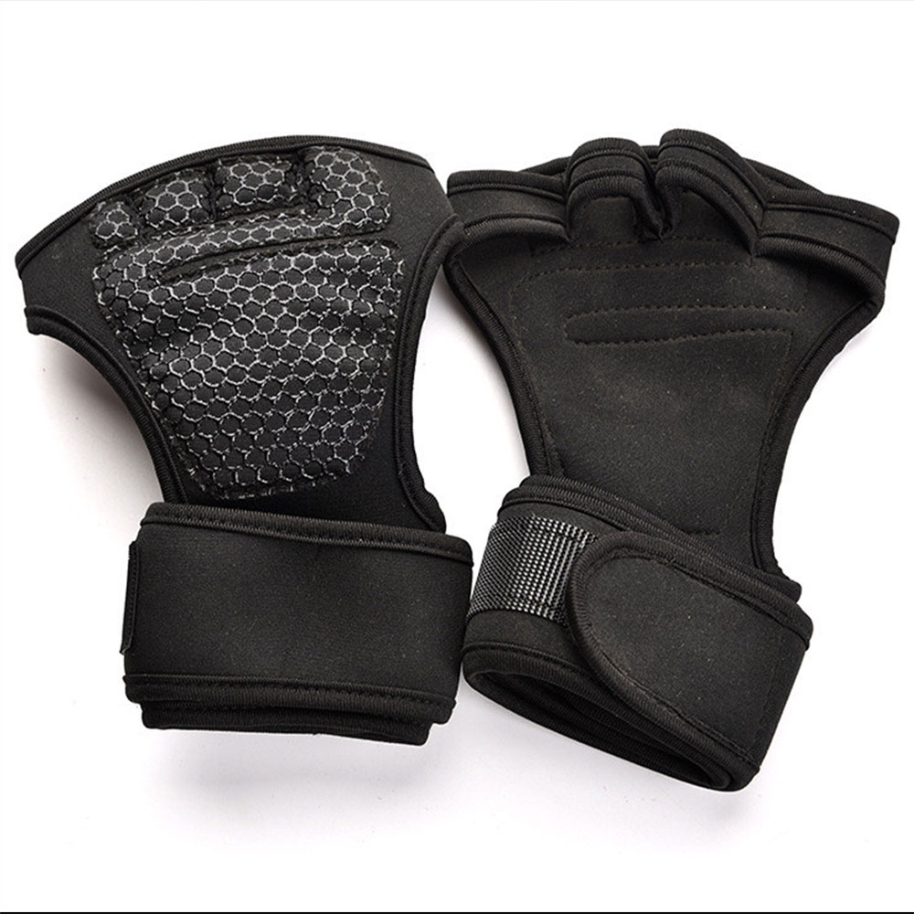 Black Weight Lifting Gym Gloves