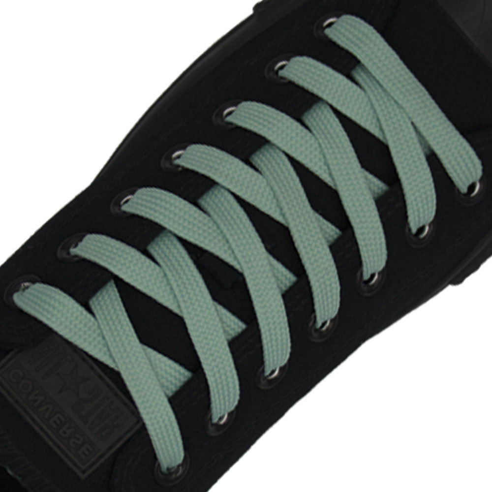 Polyester Shoelace Flat - Light Aqua Length 80cm Width 1cm
