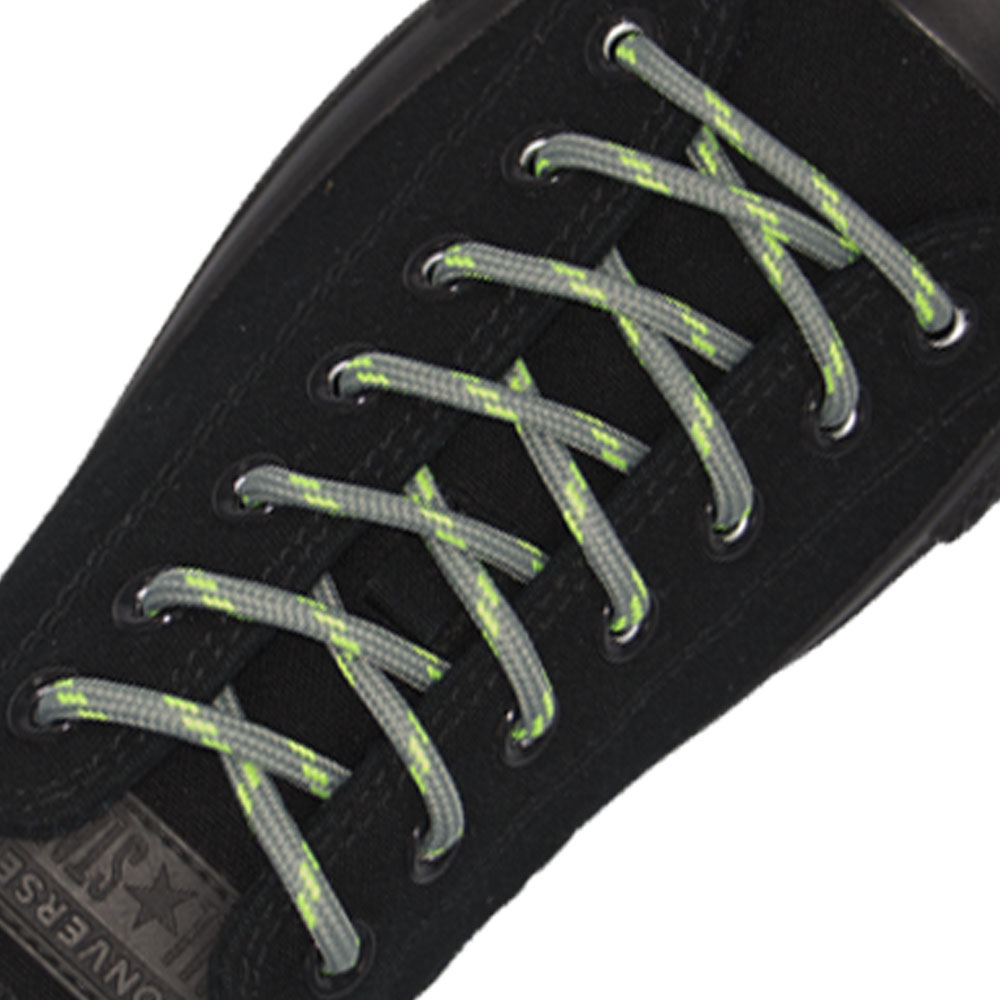 Grey with Green Spots Round - Spotted Shoelace