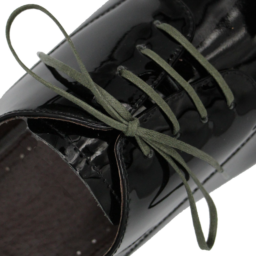 Olive Green Wax Shoelace Flat - 3mm