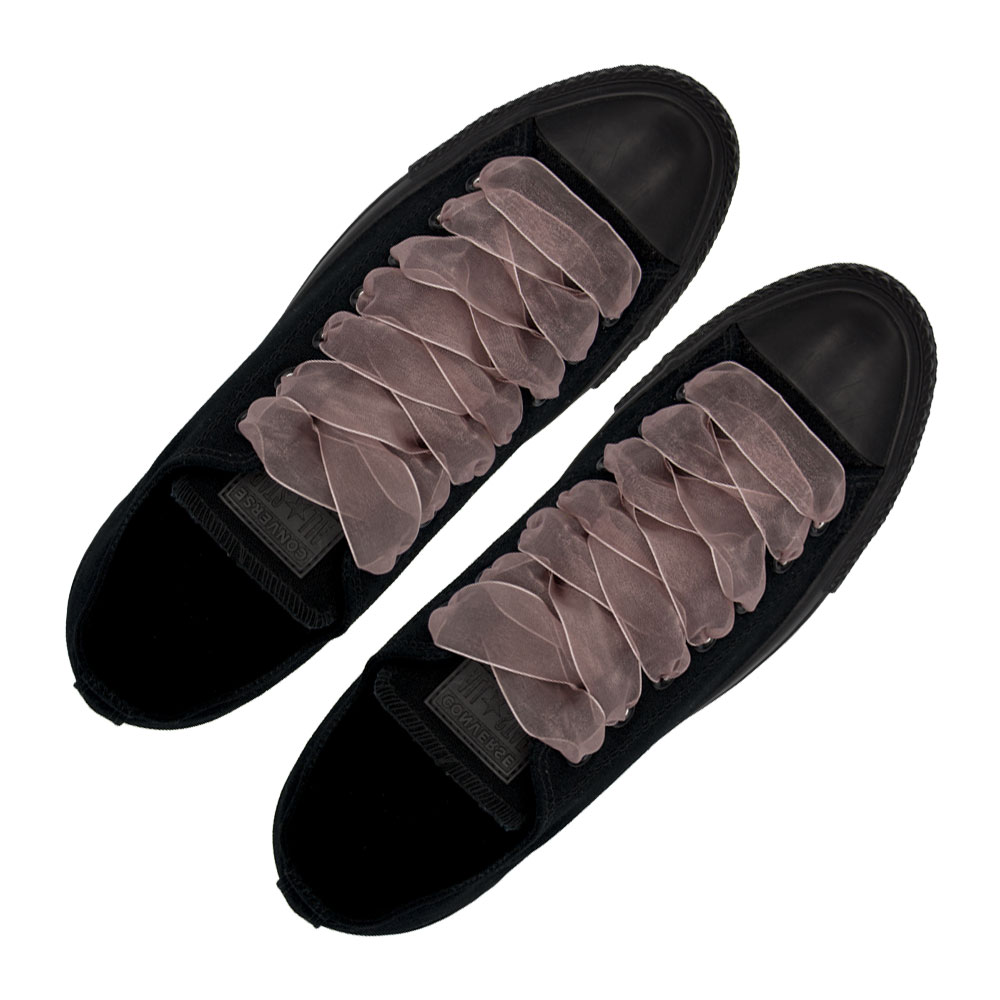Organza Shoelaces - Rosy Brown 120cm Length 2.5cm Width Flat