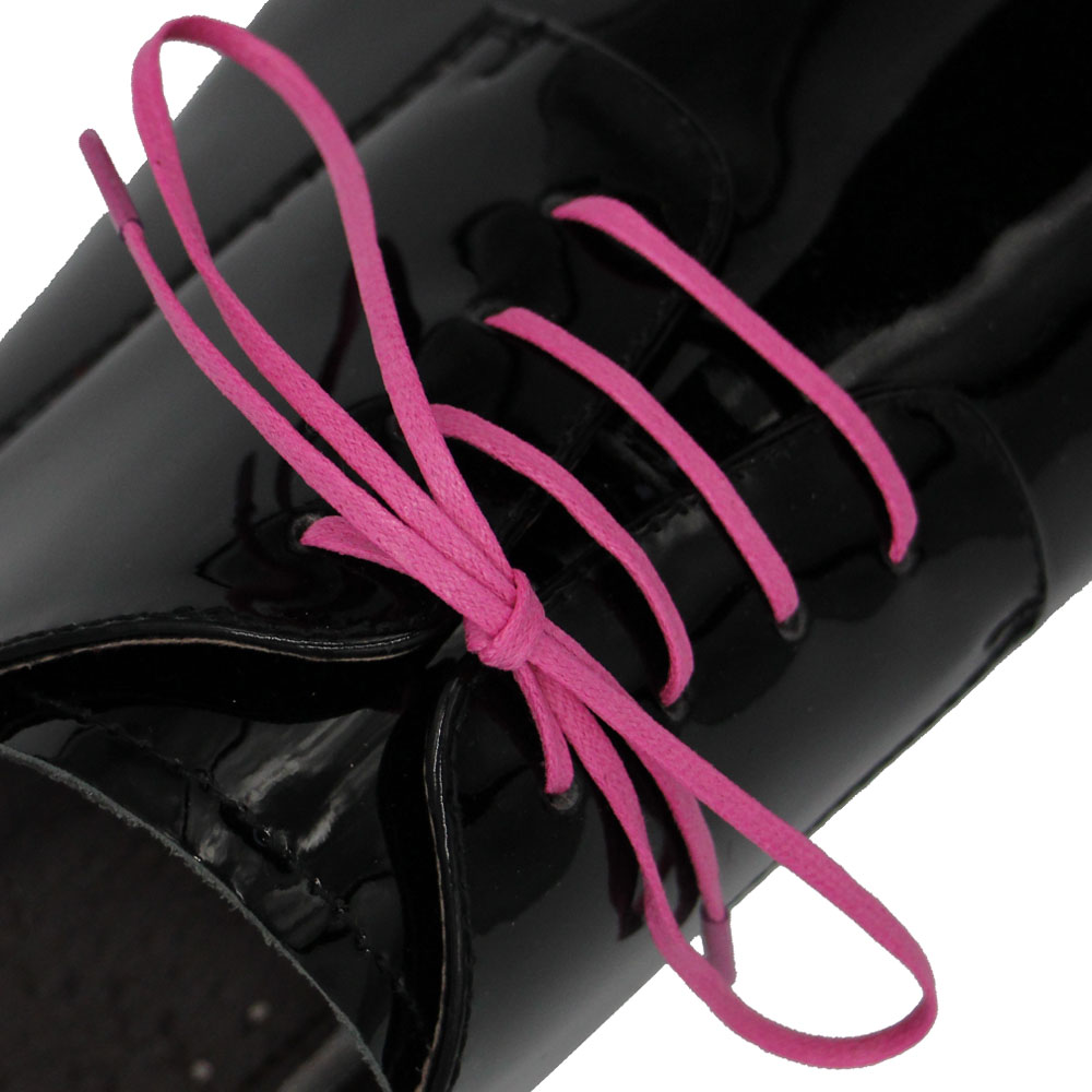 Pink Wax Shoelace Flat - 3mm