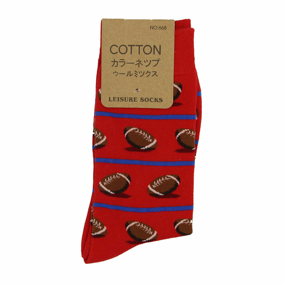 Red Blue Football Crew Socks