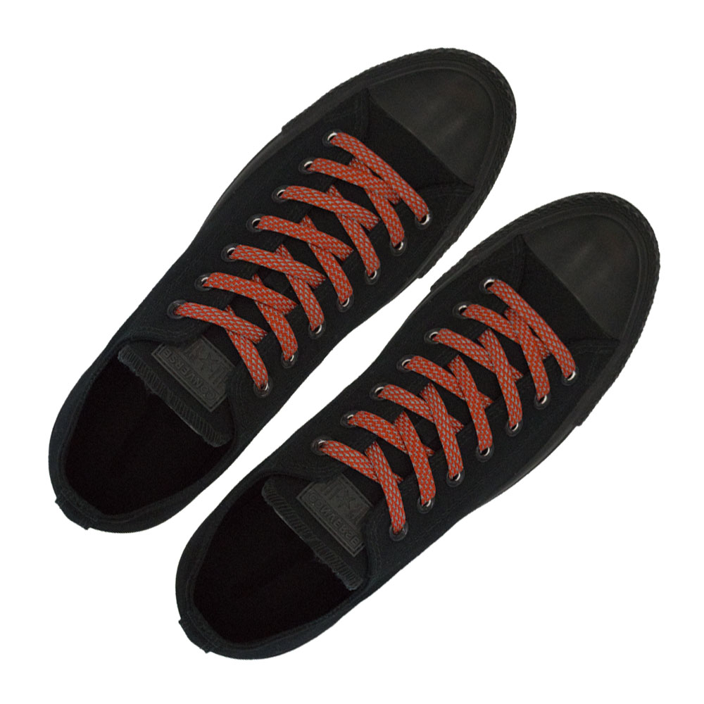 Reflective Shoelaces Flat Red 120 cm