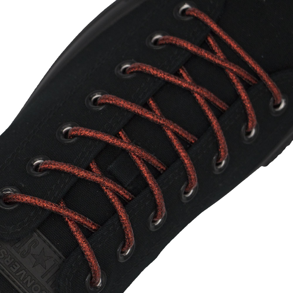 Red Round Glitter Shoelaces