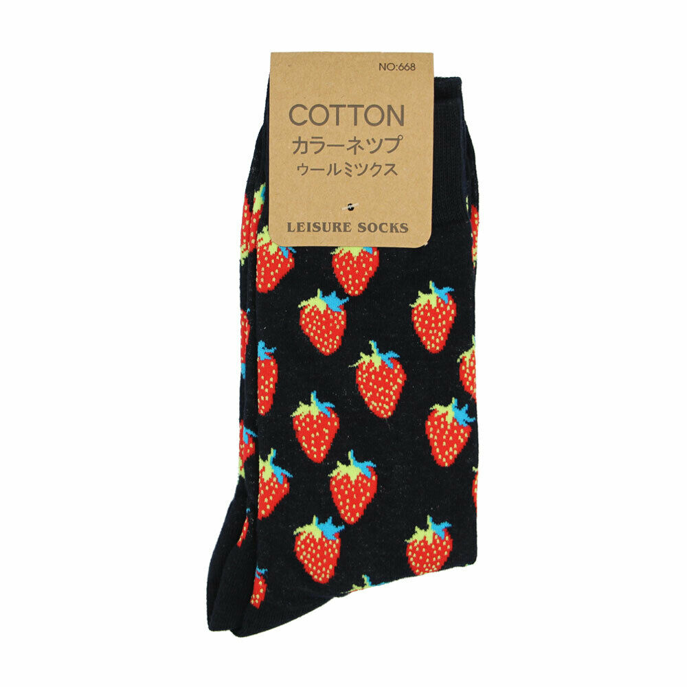 Red Strawberry Crew Socks