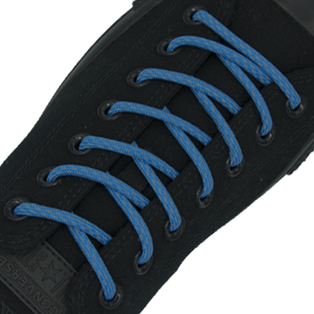 Reflective Shoelaces Round Blue - Ø5mm Dash