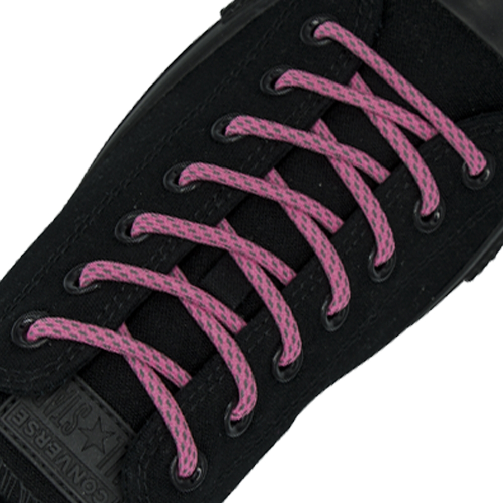 Reflective Shoelaces Round Pink - Ø5mm Dash