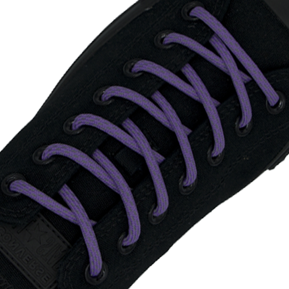 Reflective Shoelaces Round Purple - Ø5mm Dash