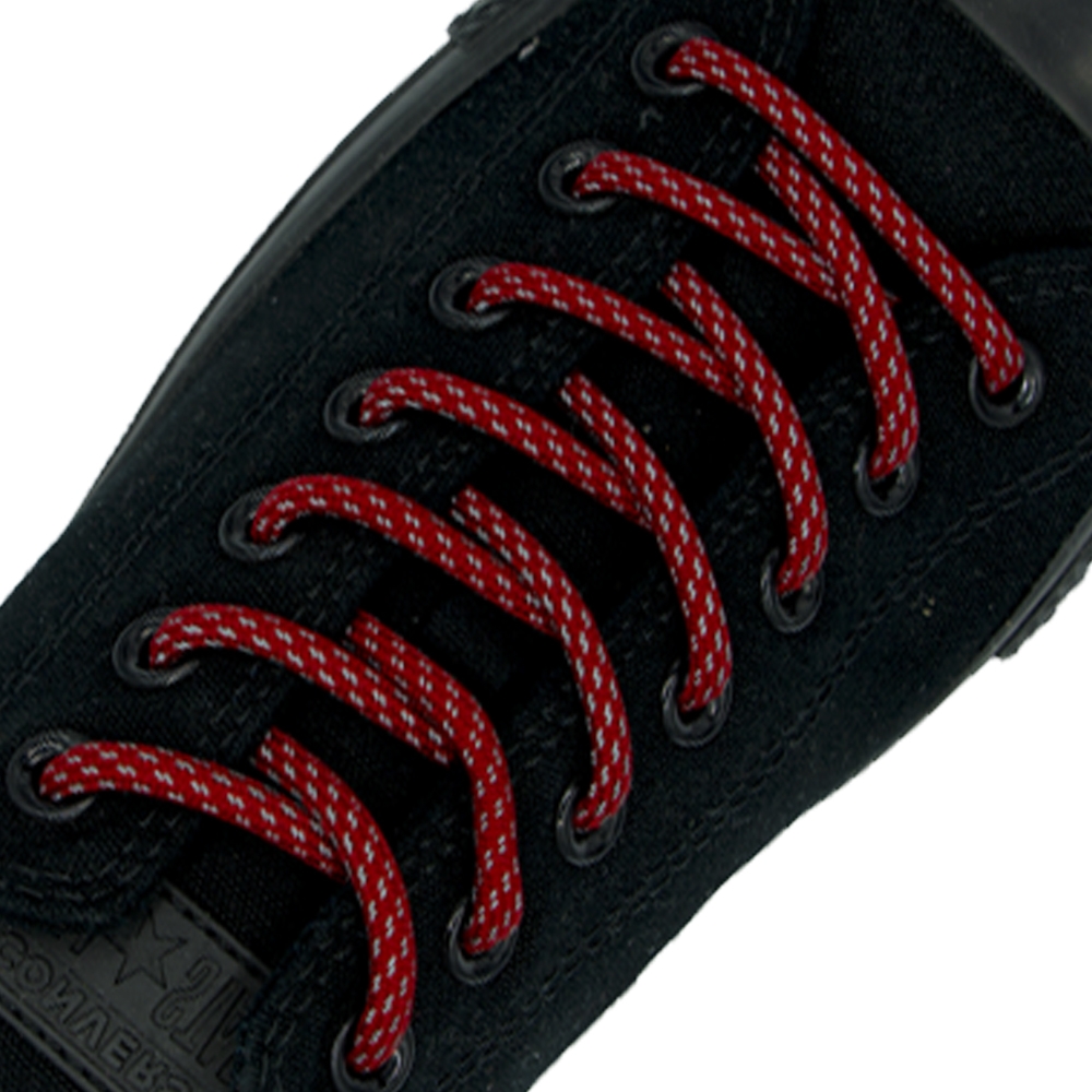 Reflective Shoelaces Round Red - Ø5mm Dash