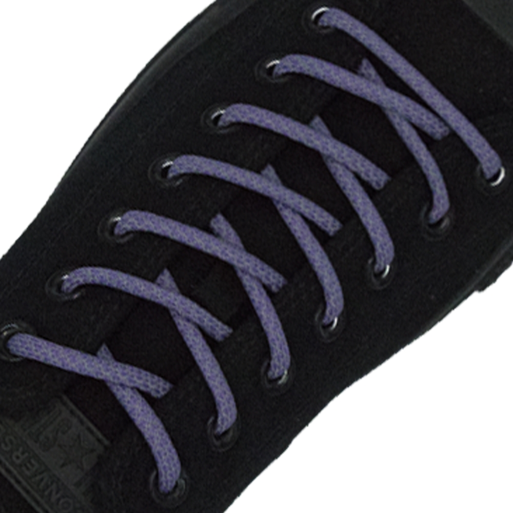 Reflective Shoelaces Round Dark Purple - Ø5mm Cross