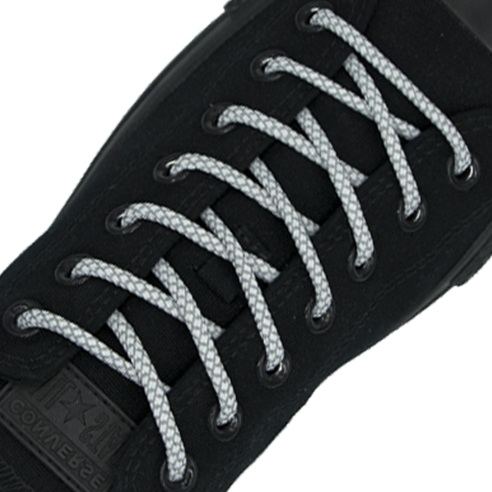 Reflective Shoelaces Round White - Ø5mm Cross