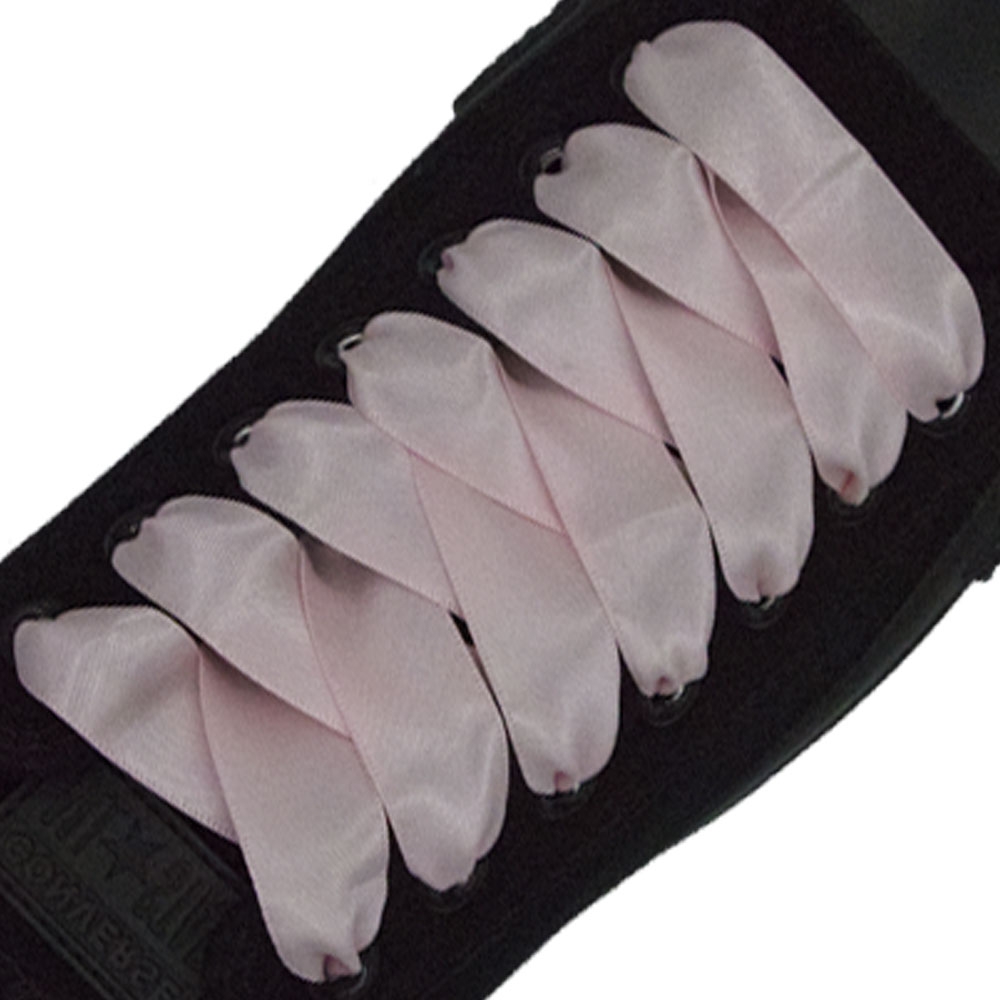 Satin Ribbon Shoelaces - Icy Pink 2cm Width