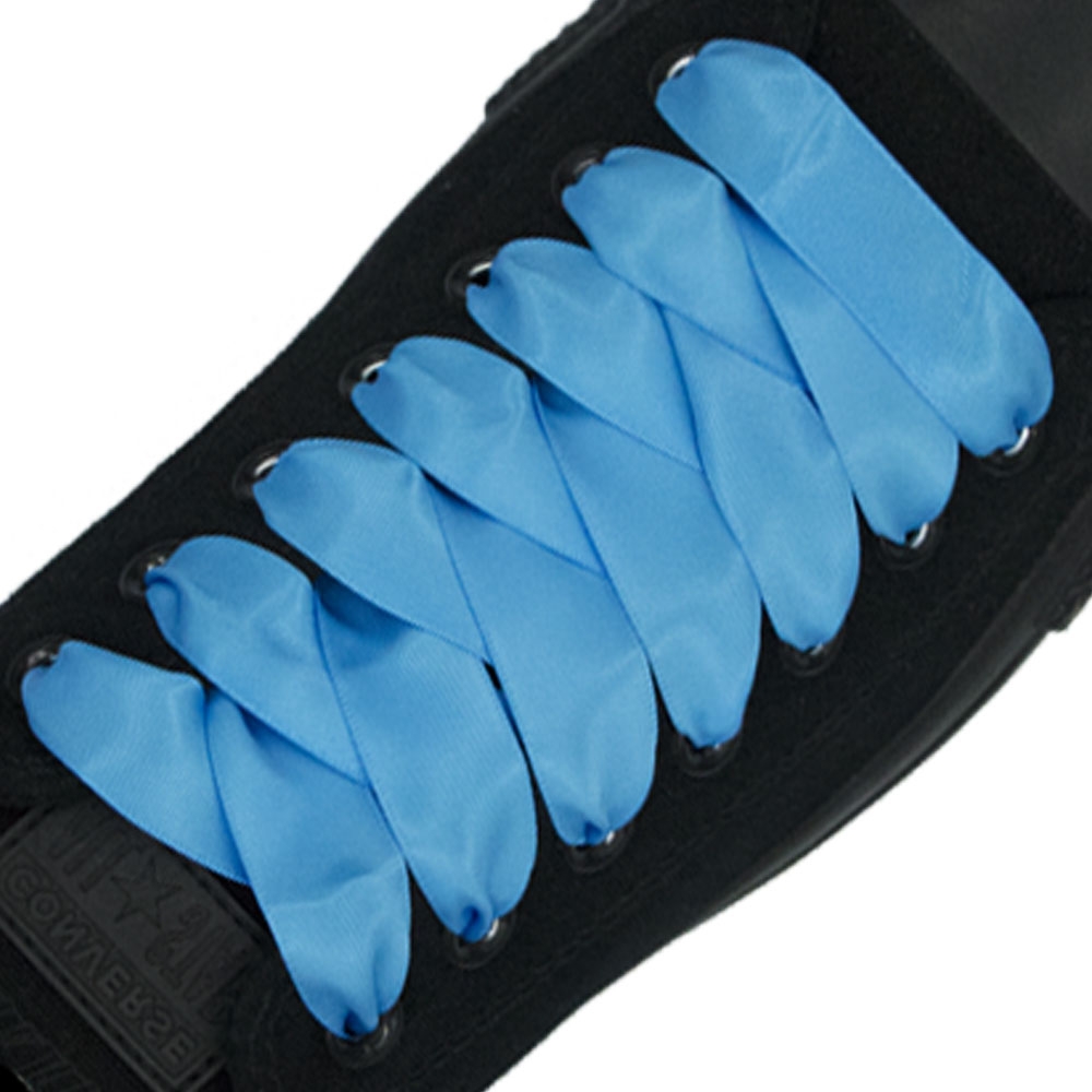 Satin Ribbon Shoelaces - Island Blue 2cm Width