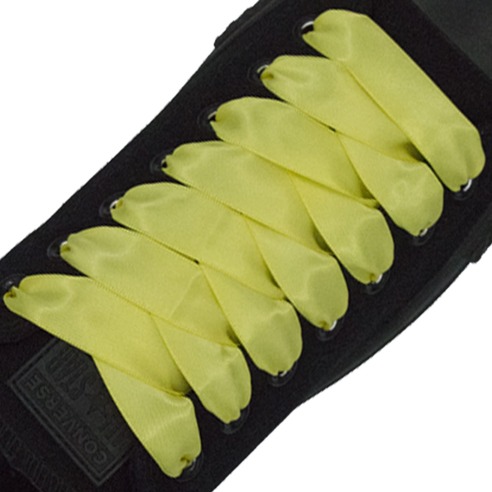 Satin Ribbon Shoelaces - Lemon Yellow 2cm Width