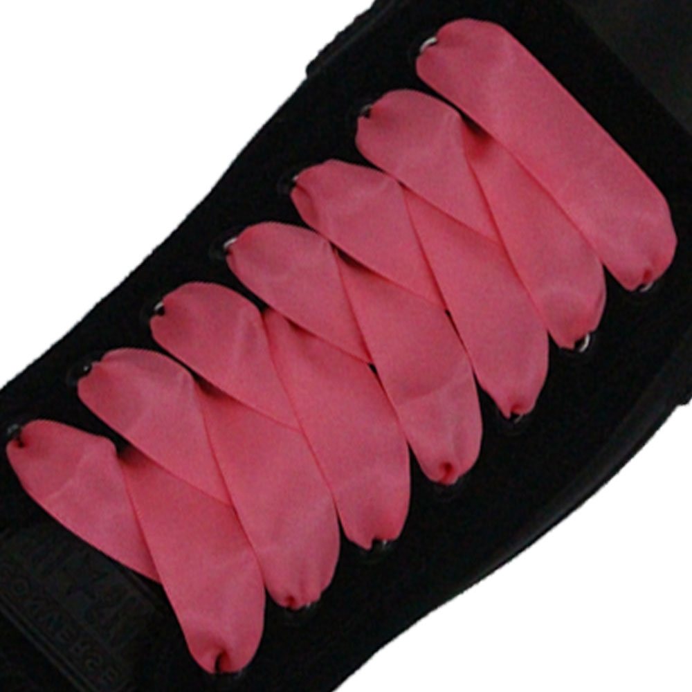 Satin Ribbon Shoelaces - Passion Fruit Pink 2cm Width