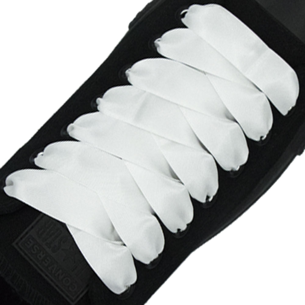 White Satin Shoelace 20mm Wide
