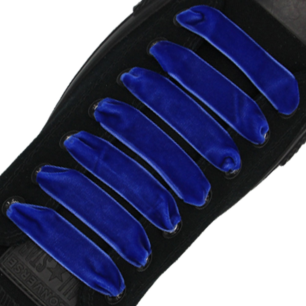 Royal Blue Velvet Shoelace - 15mm Flat