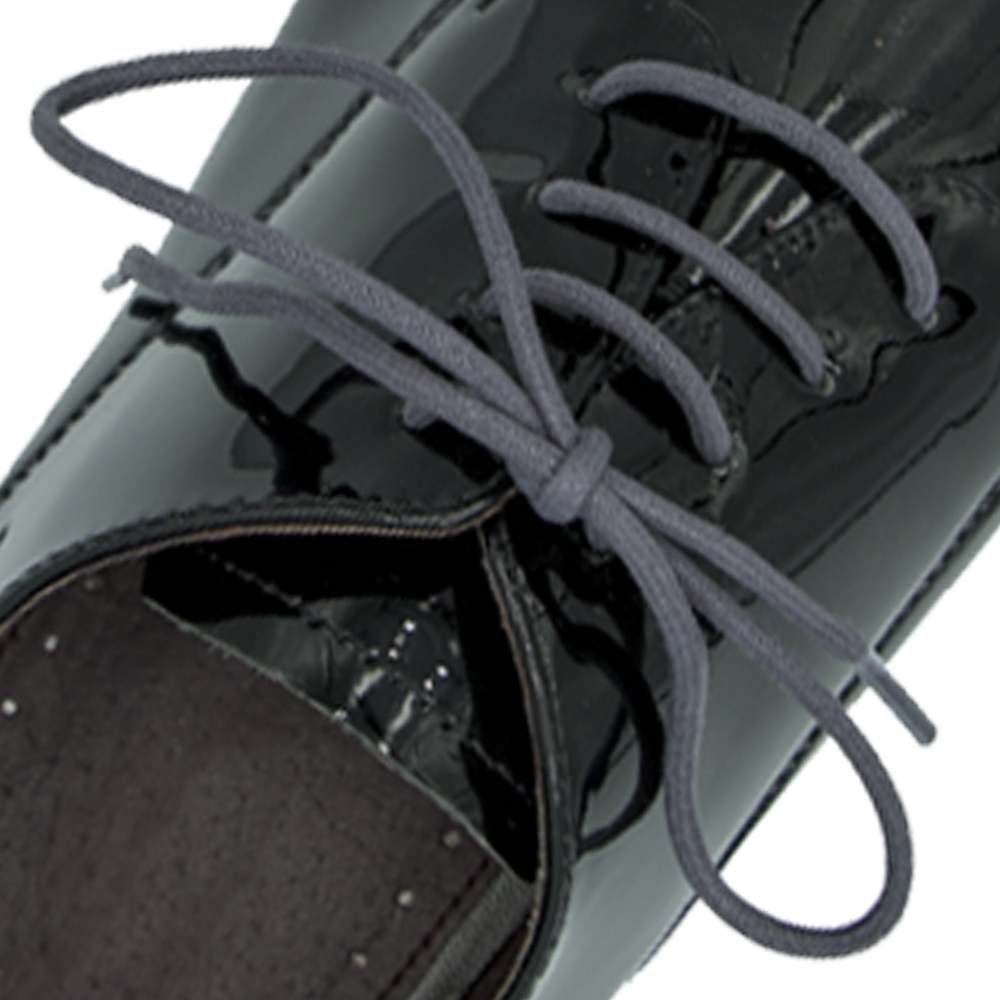 Waxed Cotton Dress Shoelaces - Grey 60cm Round
