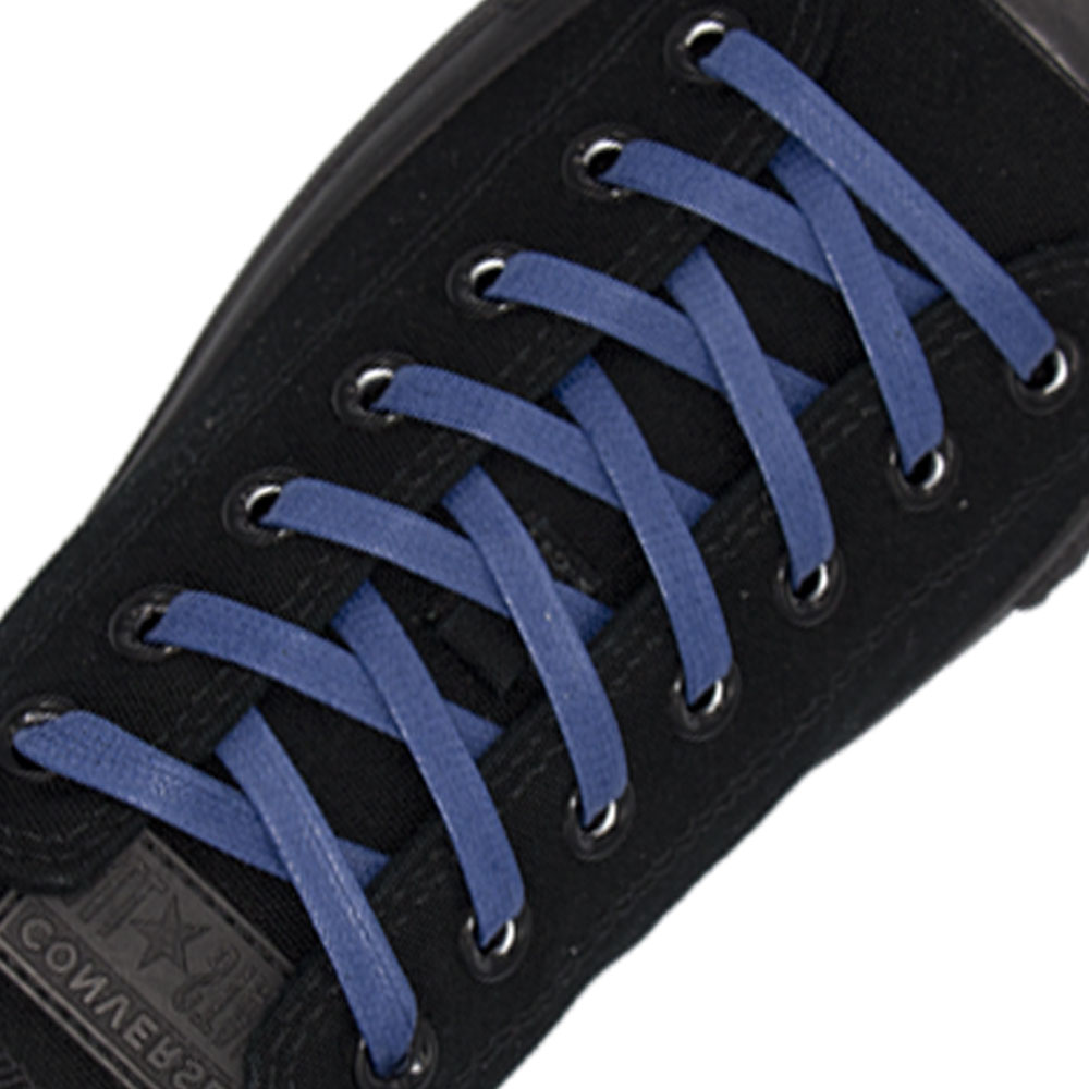 Wax Shoelaces Flat - Blue 7mm