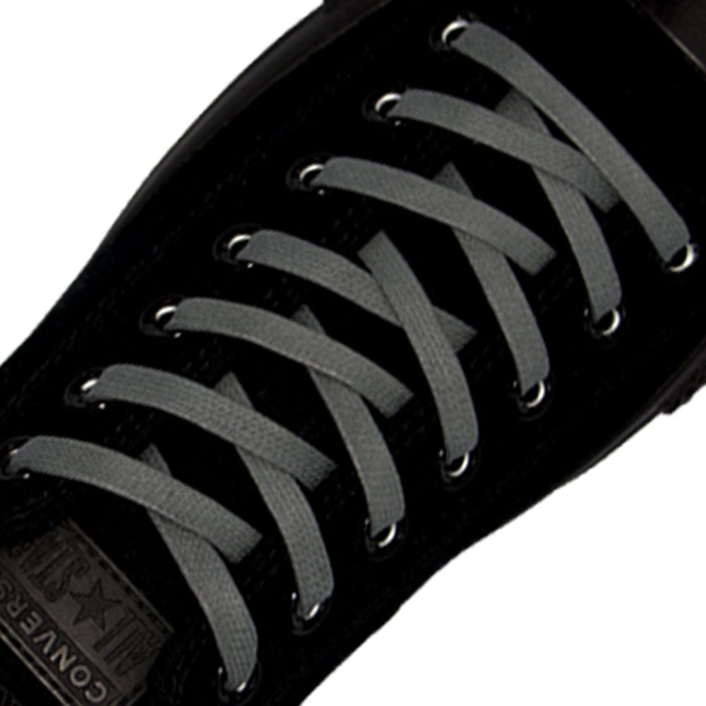 Wax Shoelaces Flat - Grey 7mm