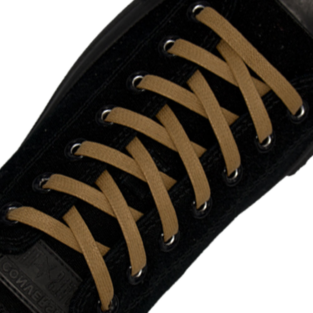 Length: 60cm | Width: 7mm | Flat Light Brown Wax Shoelace
