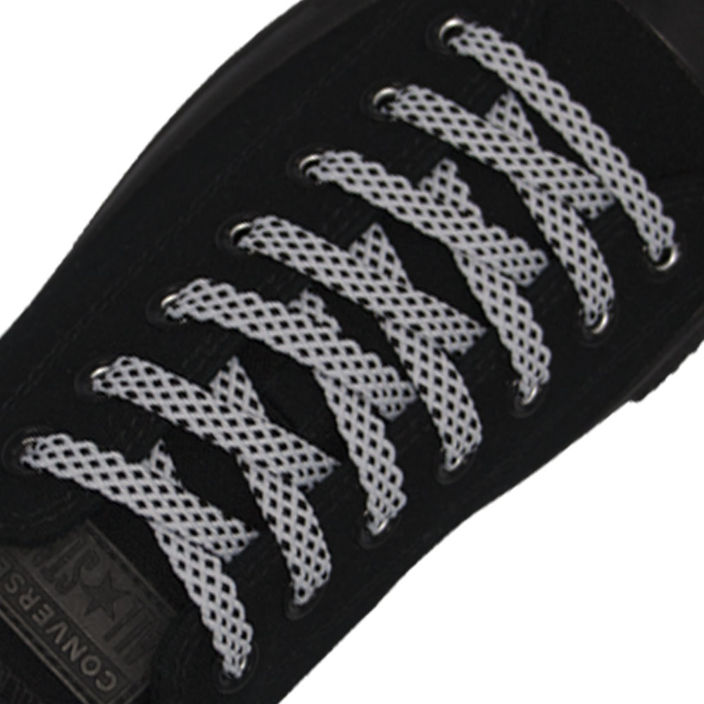 Spotted Shoelace - White with Black Spots Flat Width 1cm